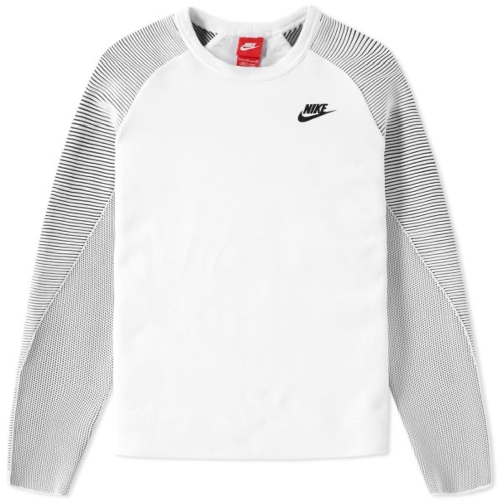New Nike Women's Tech Fleece Mix Crew Neck Sweater